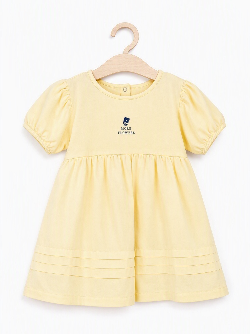 Zara Toddler Girl Pastel Yellow More Flowers Spring Dress Babydoll Puff Sleeve